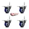 Service Caster 3 Inch Blue Polyurethane Swivel 34 Inch Threaded Stem Caster Set with Total Lock Brake SCC-TSTTL20S314-PPUB-BLUE-34212-4 - alternate 4